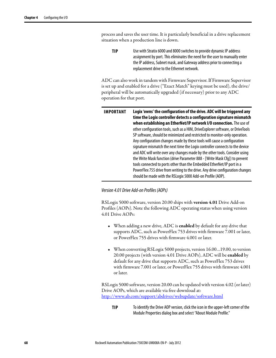 Rockwell Automation 20-750-ENETR PowerFlexDual-Port EtherNet/IP Option Module User Manual | Page 68 / 200