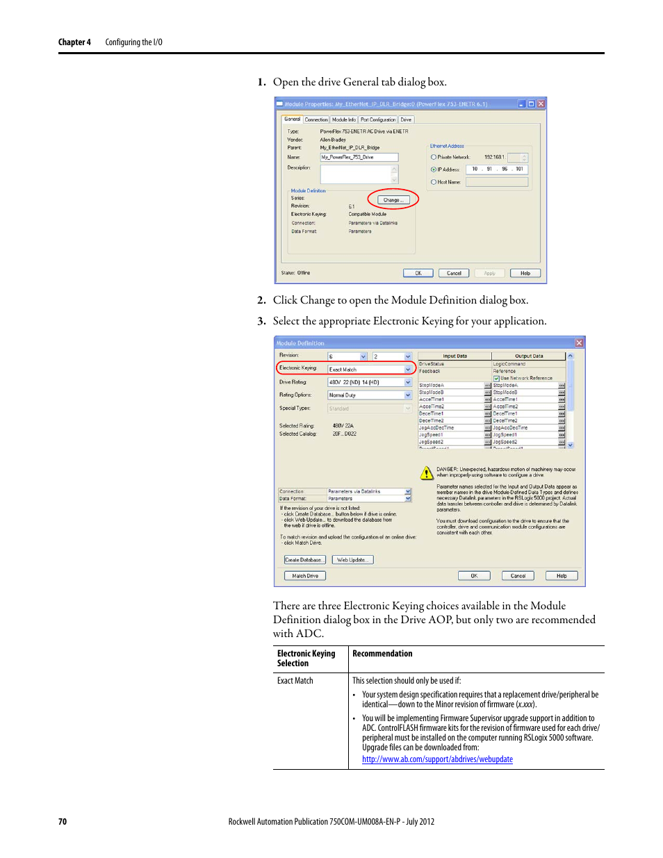 Rockwell Automation 20-750-ENETR PowerFlexDual-Port EtherNet/IP Option Module User Manual | Page 70 / 200