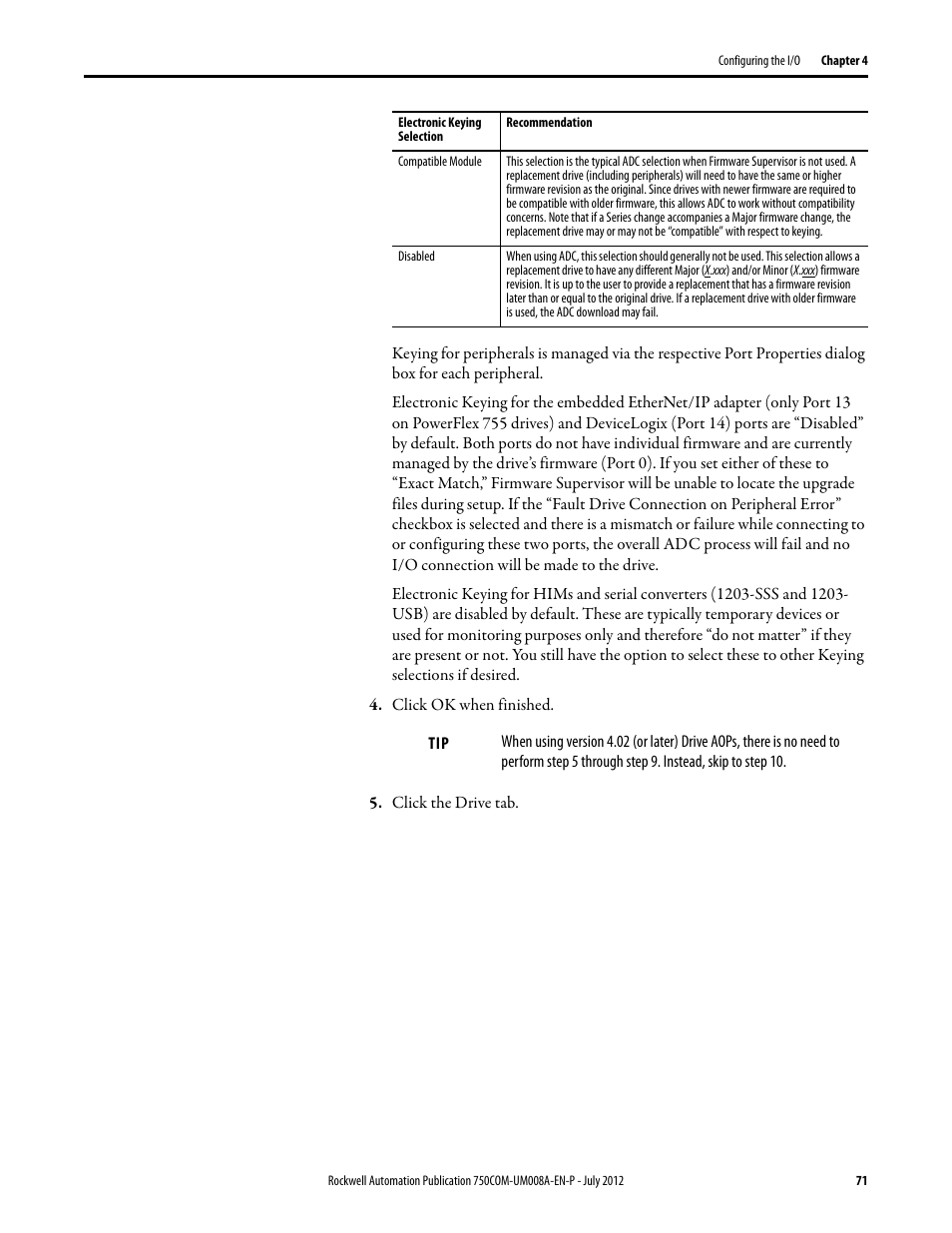 Rockwell Automation 20-750-ENETR PowerFlexDual-Port EtherNet/IP Option Module User Manual | Page 71 / 200