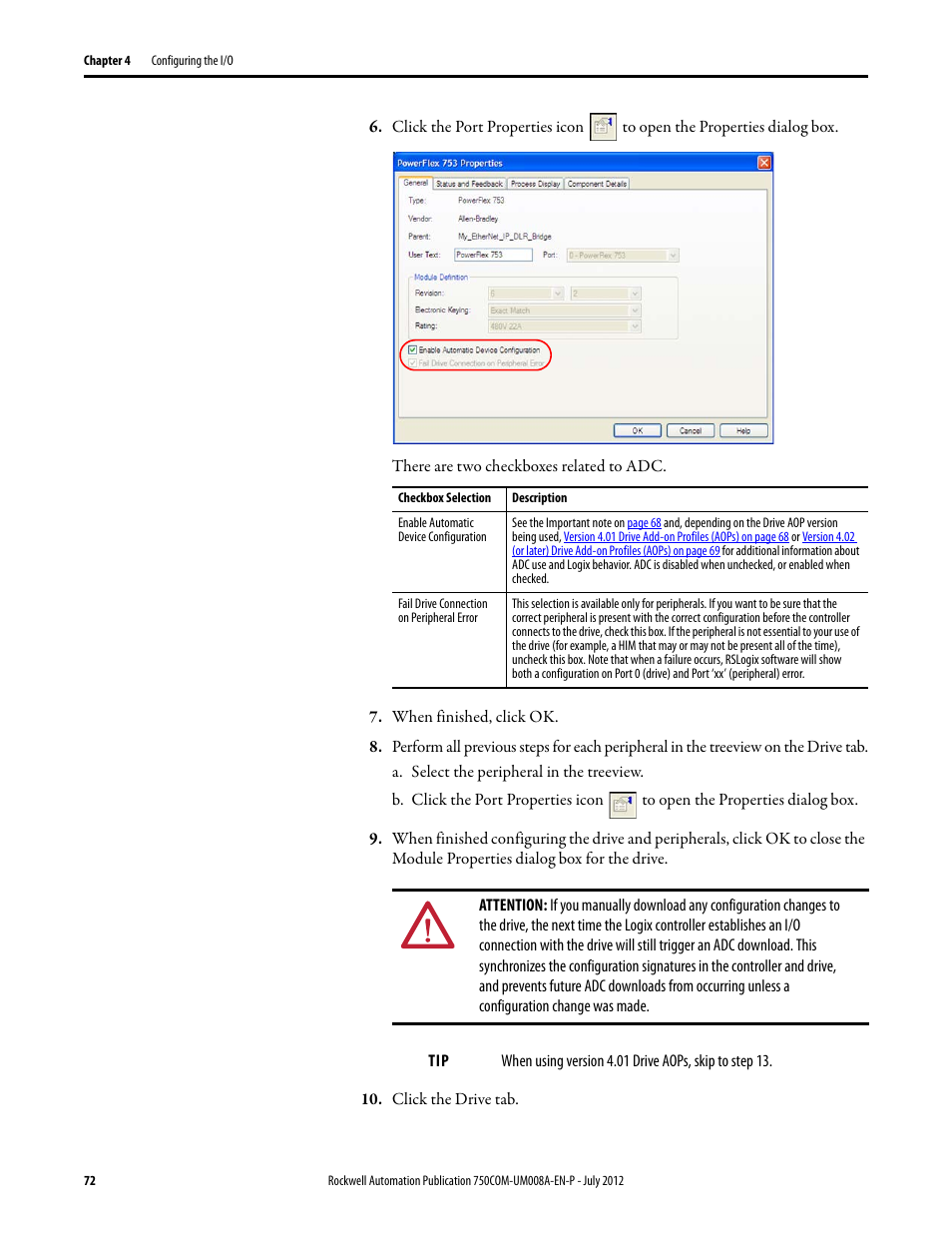 Rockwell Automation 20-750-ENETR PowerFlexDual-Port EtherNet/IP Option Module User Manual | Page 72 / 200