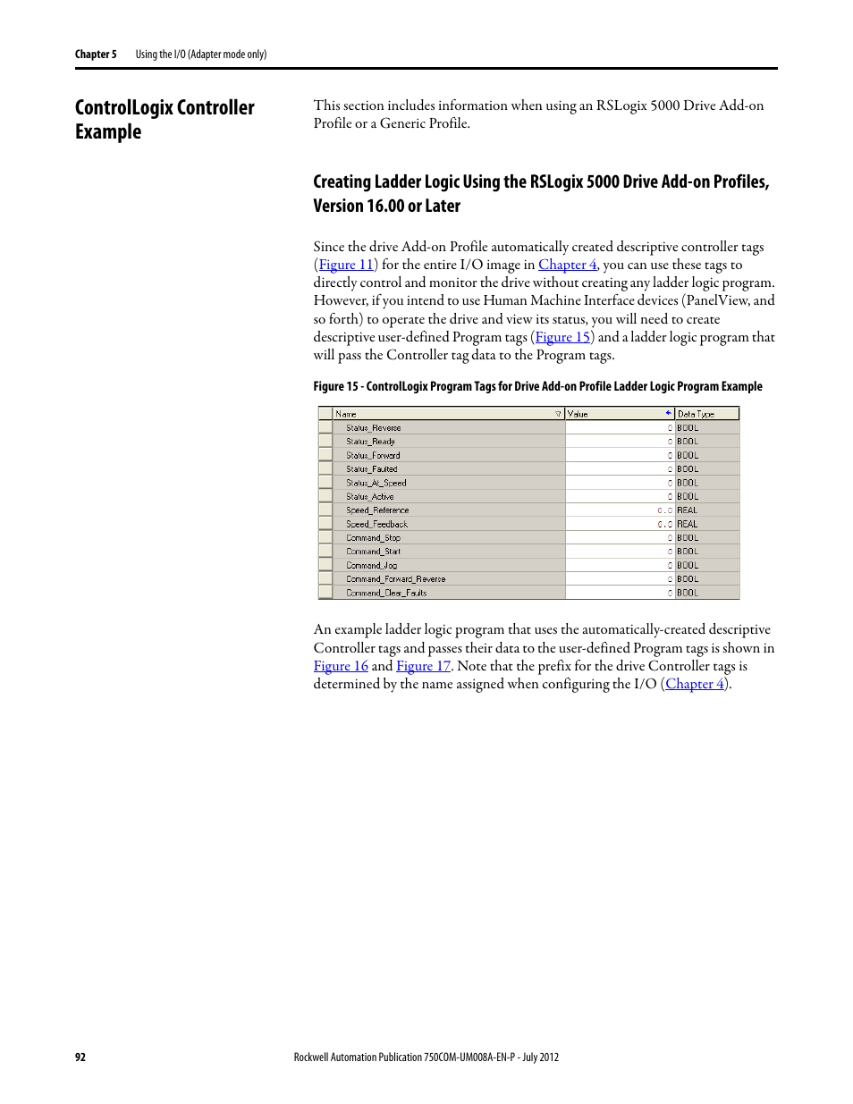 Controllogix controller example | Rockwell Automation 20-750-ENETR PowerFlexDual-Port EtherNet/IP Option Module User Manual | Page 92 / 200