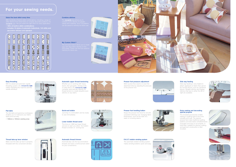 For your sewing needs | Brother 1200 User Manual | Page 4 / 4