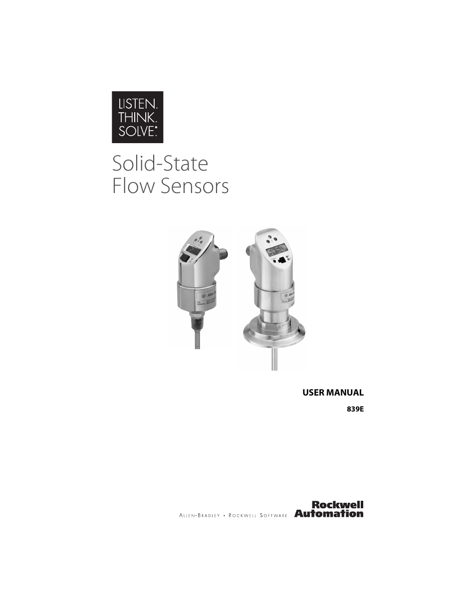 Rockwell Automation 839E Solid-State Flow Sensors User Manual | 32 pages