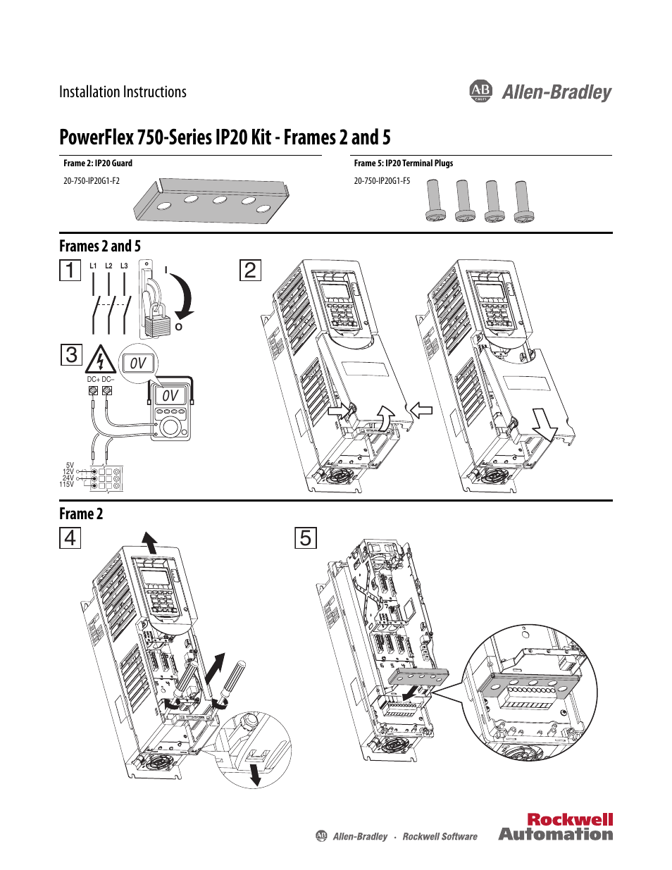 Rockwell Automation 20G PowerFlex 750-Series IP20 Kit User Manual | 2 pages