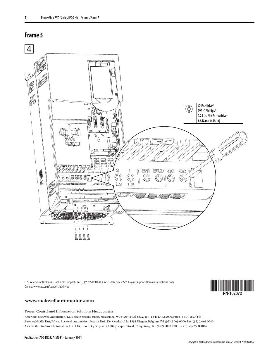 Frame 5 | Rockwell Automation 20G PowerFlex 750-Series IP20 Kit User Manual | Page 2 / 2