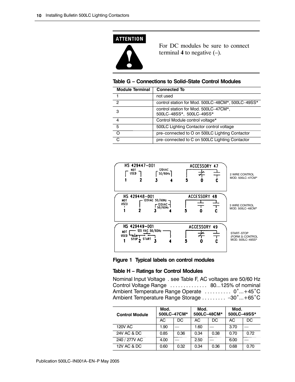 Rockwell Automation 500LG Lighting Contactor Instruction Manual User Manual | Page 10 / 16