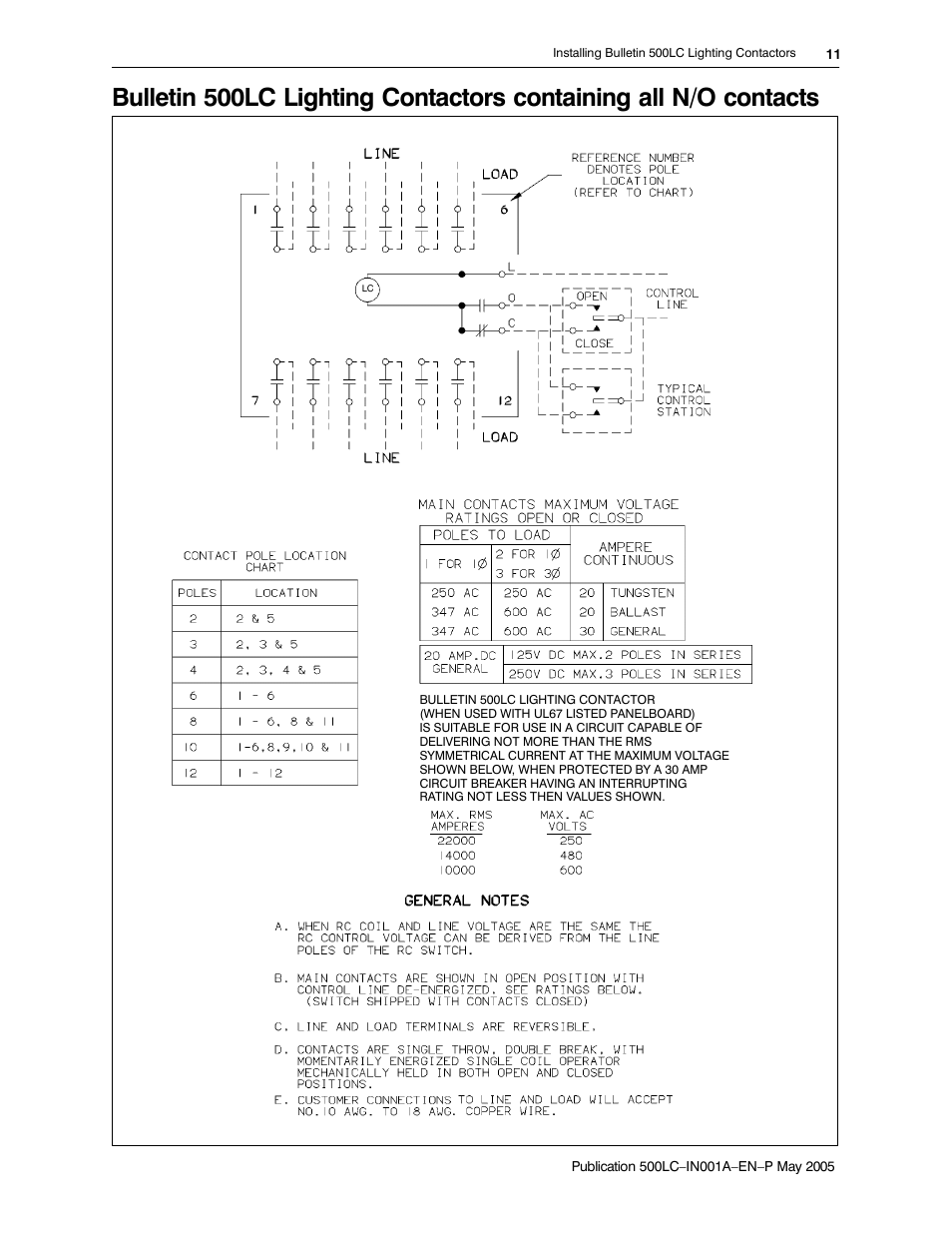Rockwell Automation 500LG Lighting Contactor Instruction Manual User Manual | Page 11 / 16