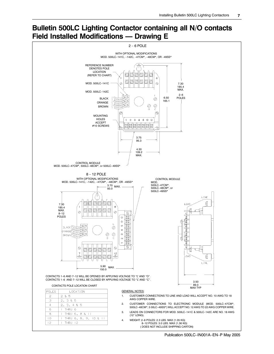 Rockwell Automation 500LG Lighting Contactor Instruction Manual User Manual | Page 7 / 16