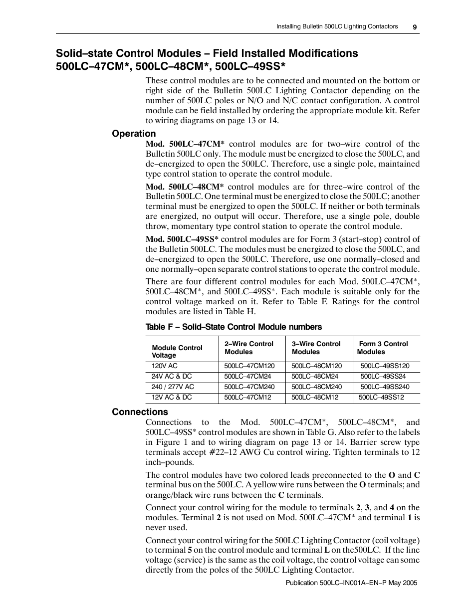 Rockwell Automation 500LG Lighting Contactor Instruction Manual User Manual | Page 9 / 16