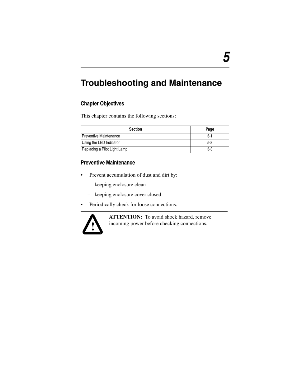 Chapter 5, Troubleshooting and maintenance, Chapter objectives | Preventive maintenance, 1 preventive maintenance, Chapter | Rockwell Automation 800F DeviceNet Pendant Stations User Manual | Page 39 / 48