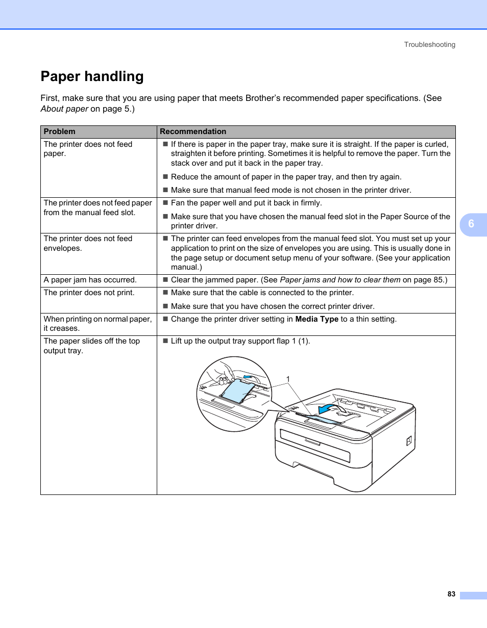 Paper handling | Brother HL-2140 User Manual | Page 91 / 138