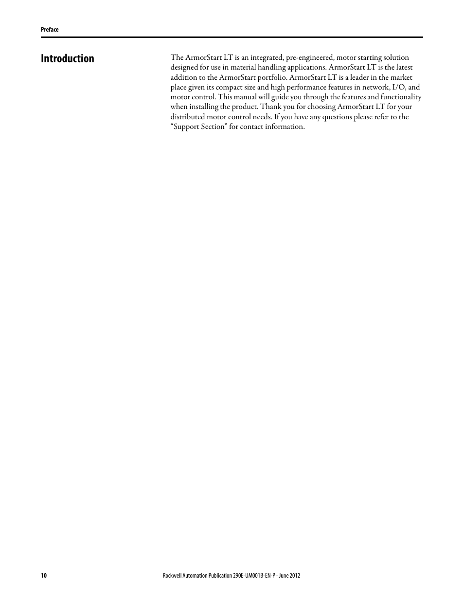 Introduction | Rockwell Automation 294E ArmorStart LT EtherNet/IP Version - User Manual User Manual | Page 10 / 252