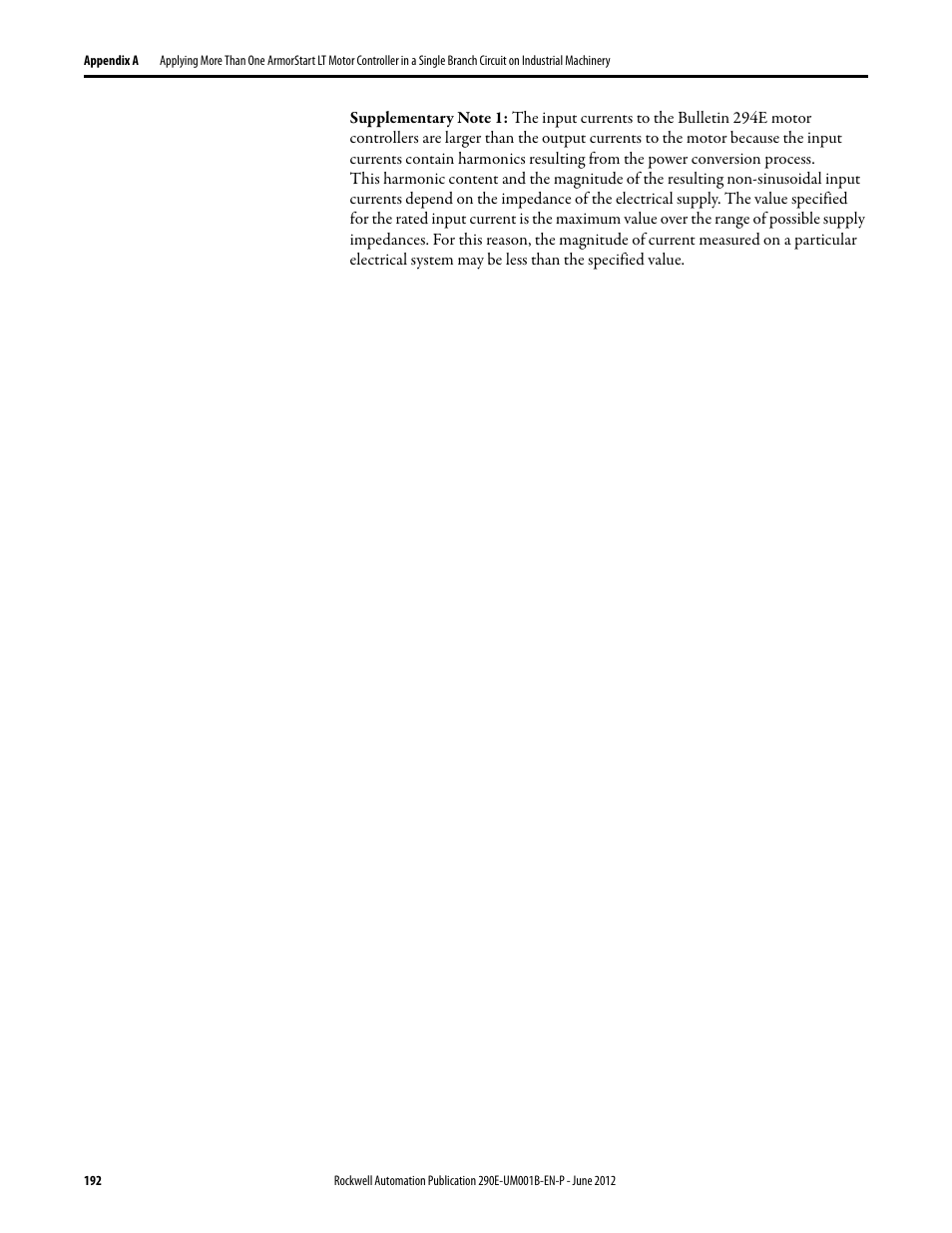 Rockwell Automation 294E ArmorStart LT EtherNet/IP Version - User Manual User Manual | Page 192 / 252