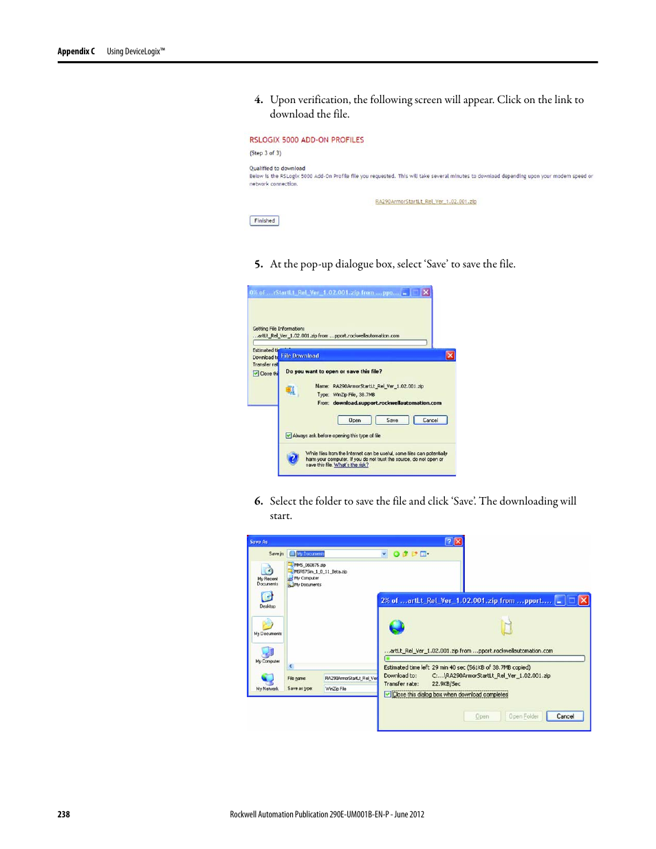 Rockwell Automation 294E ArmorStart LT EtherNet/IP Version - User Manual User Manual | Page 238 / 252