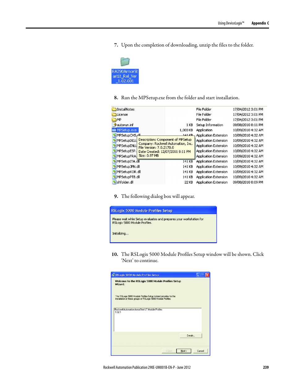 Rockwell Automation 294E ArmorStart LT EtherNet/IP Version - User Manual User Manual | Page 239 / 252