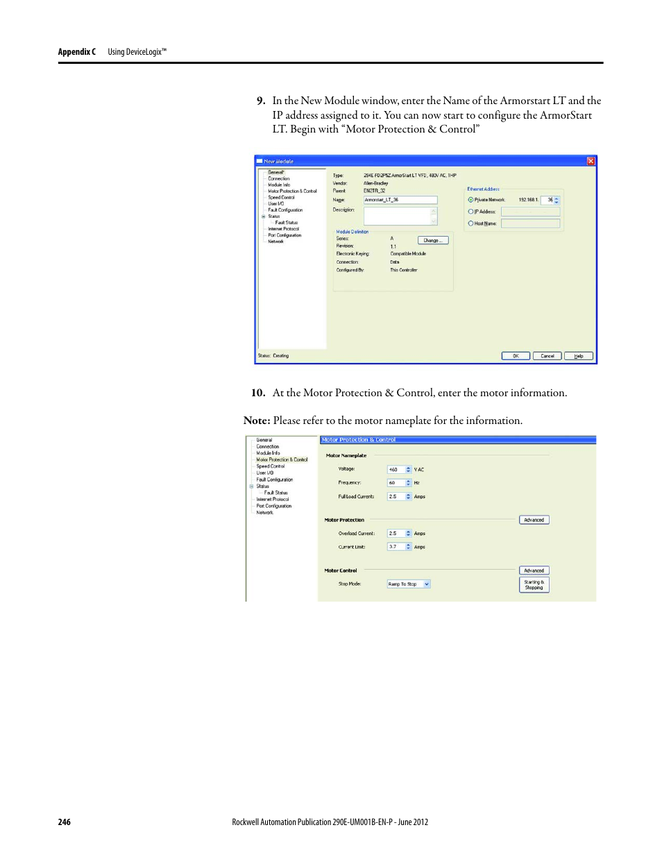 Rockwell Automation 294E ArmorStart LT EtherNet/IP Version - User Manual User Manual | Page 246 / 252