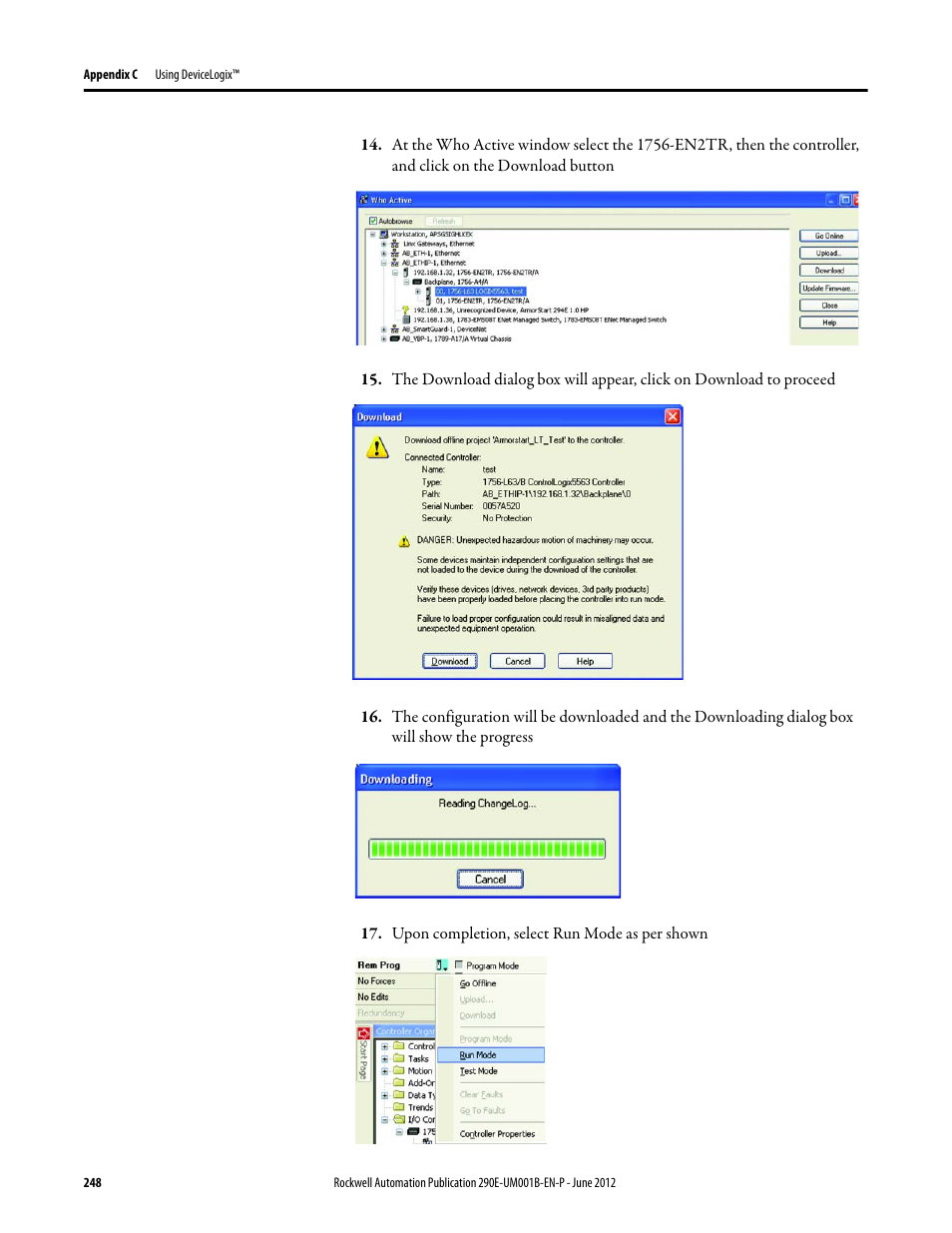 Rockwell Automation 294E ArmorStart LT EtherNet/IP Version - User Manual User Manual | Page 248 / 252