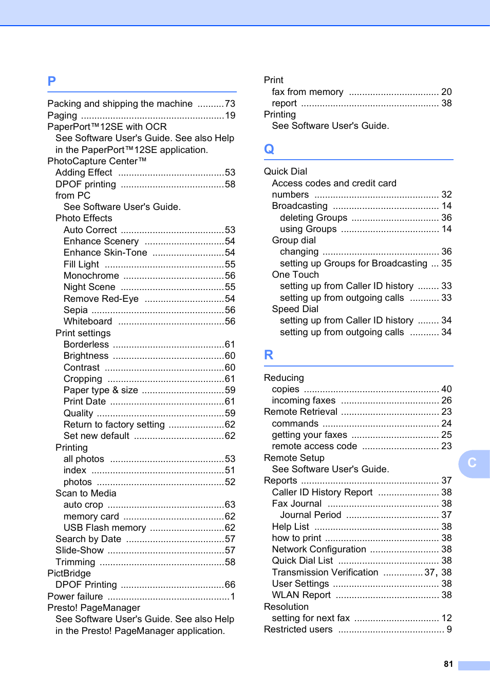 Brother MFC J6710DW User Manual | Page 87 / 89