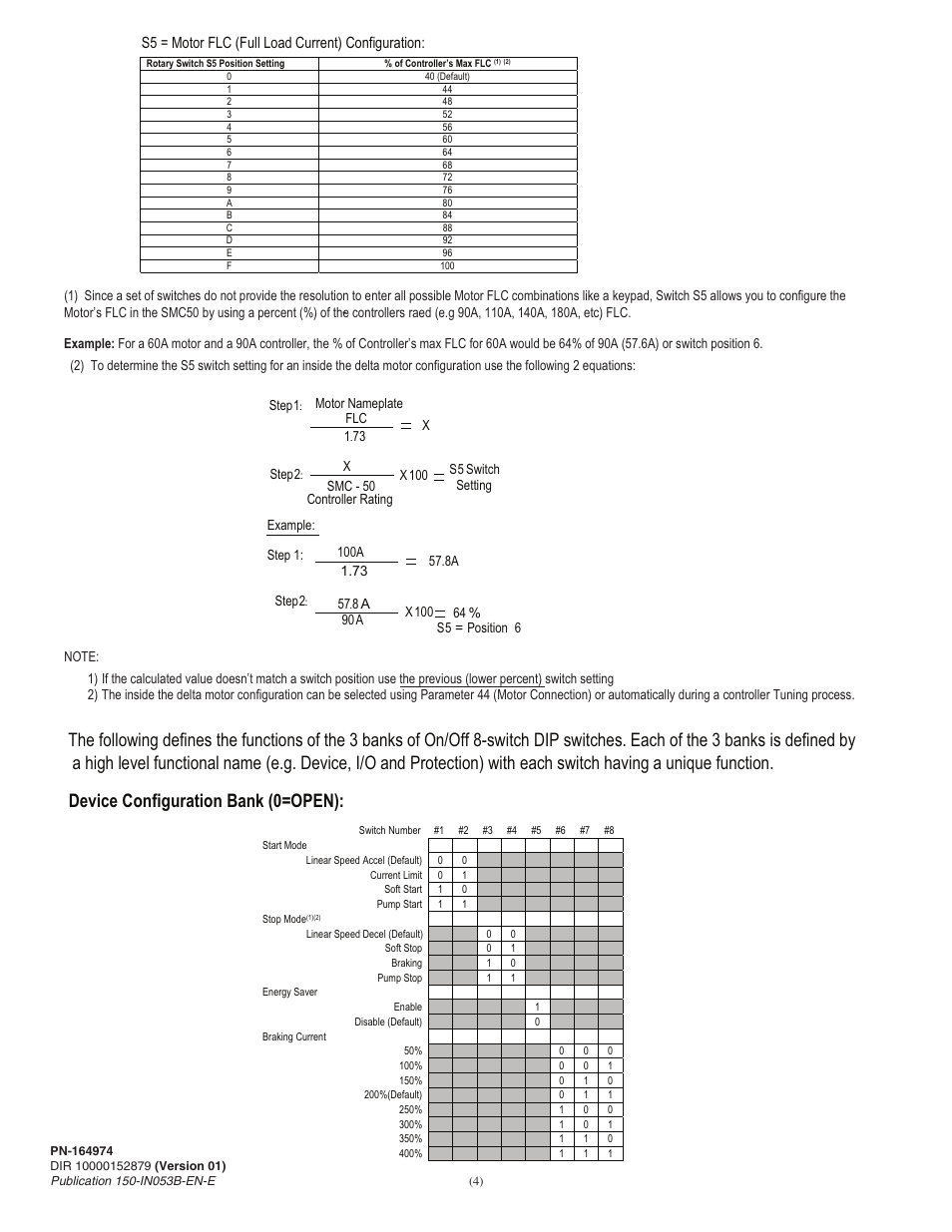 S5 = motor flc (full load current) configuration | Rockwell Automation 150-SM6 SMC-50 Soft Starter Parameter Configuration Option Module Installation User Manual | Page 4 / 6
