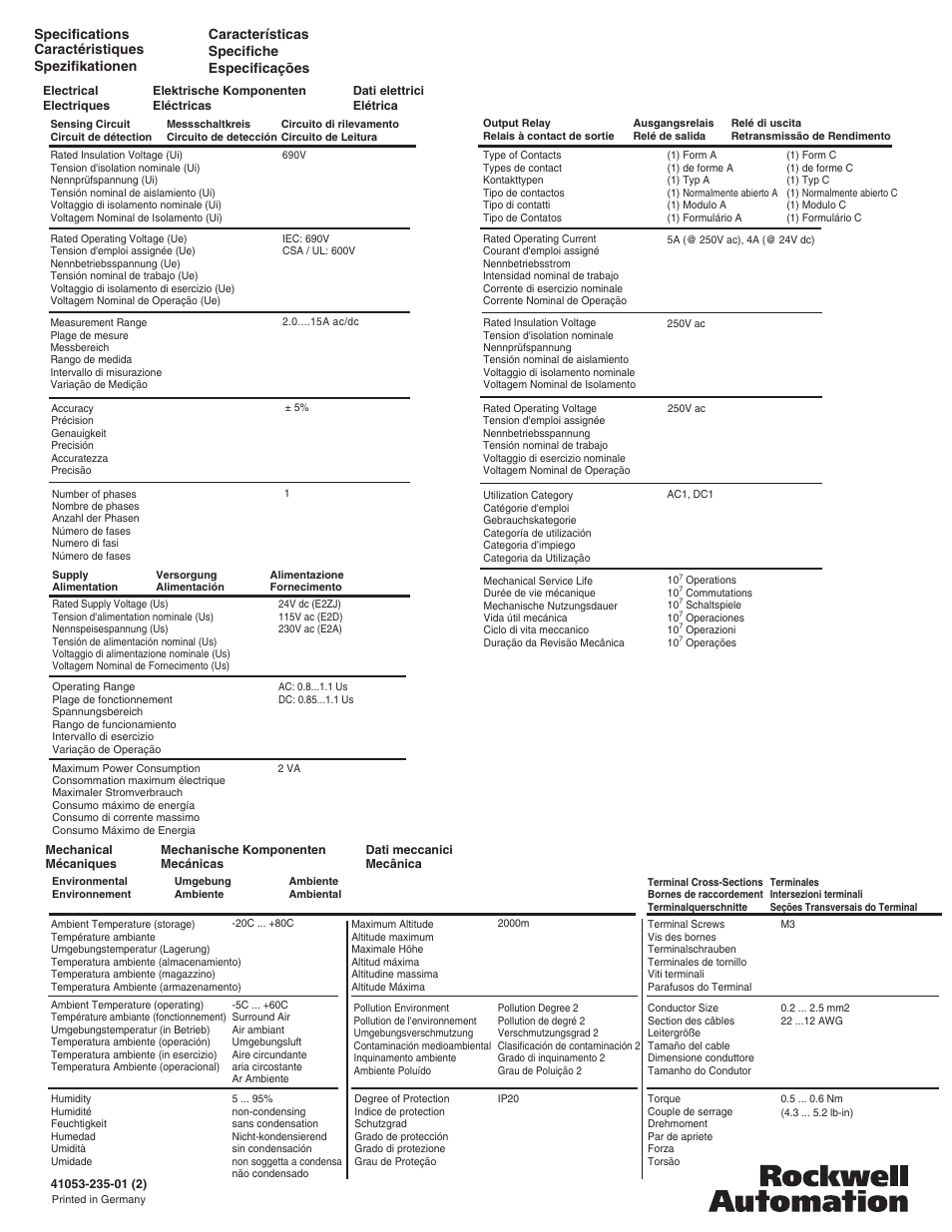 Rockwell Automation 809S-E2A_E2D_E2ZJ Current Monitor User Manual | Page 4 / 4