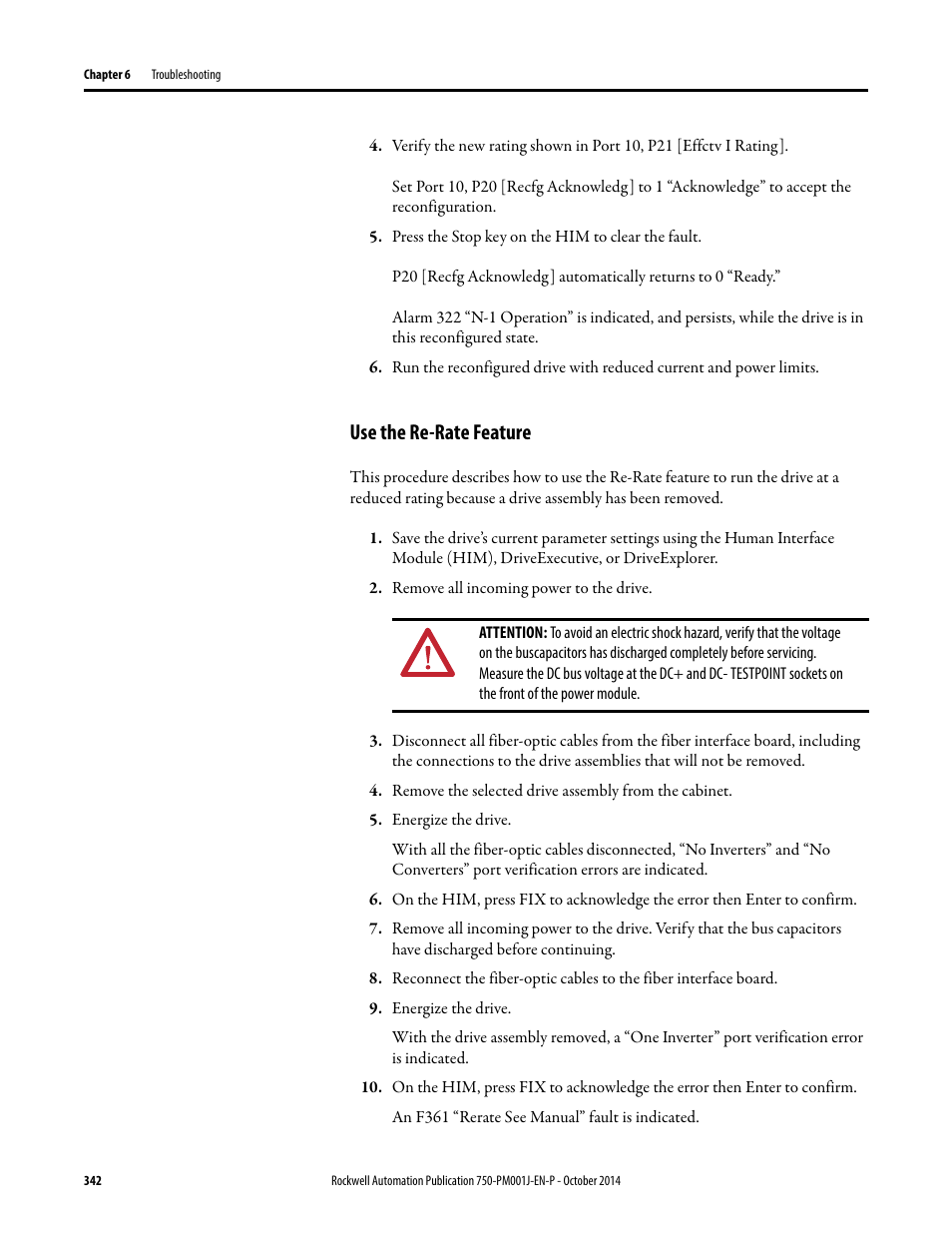 Use the re-rate feature | Rockwell Automation 21G PowerFlex 750-Series AC Drives Programming Manual User Manual | Page 342 / 544
