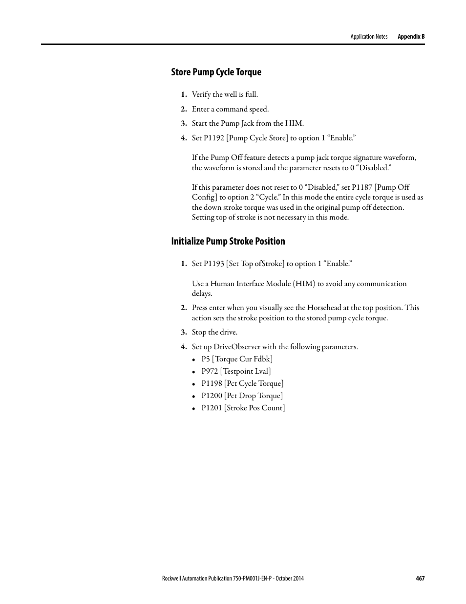 Store pump cycle torque, Initialize pump stroke position | Rockwell Automation 21G PowerFlex 750-Series AC Drives Programming Manual User Manual | Page 467 / 544