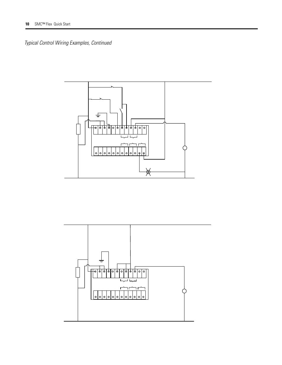 Typical control wiring examples, continued, 10 smc™ flex quick start | Rockwell Automation 150 SMC Flex Quick Start User Manual | Page 10 / 16