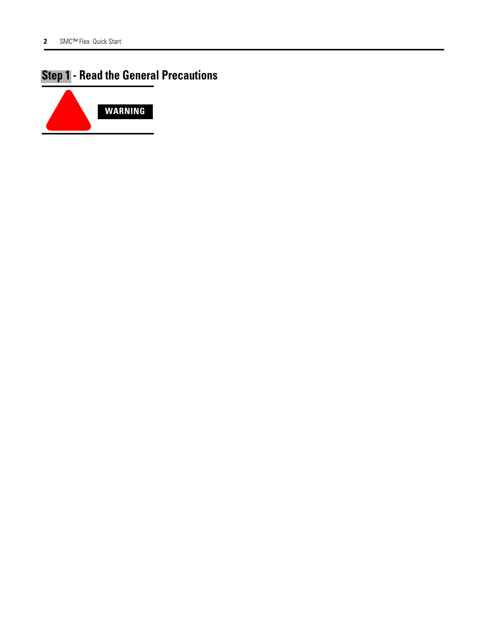 Step 1 - read the general precautions | Rockwell Automation 150 SMC Flex Quick Start User Manual | Page 2 / 16