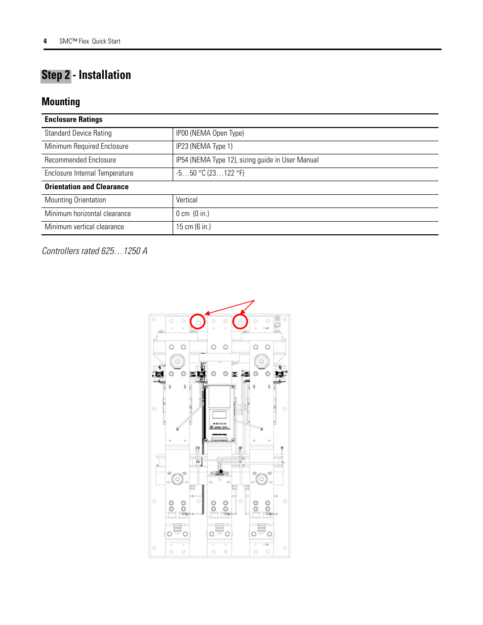 Step 2 - installation, Mounting | Rockwell Automation 150 SMC Flex Quick Start User Manual | Page 4 / 16