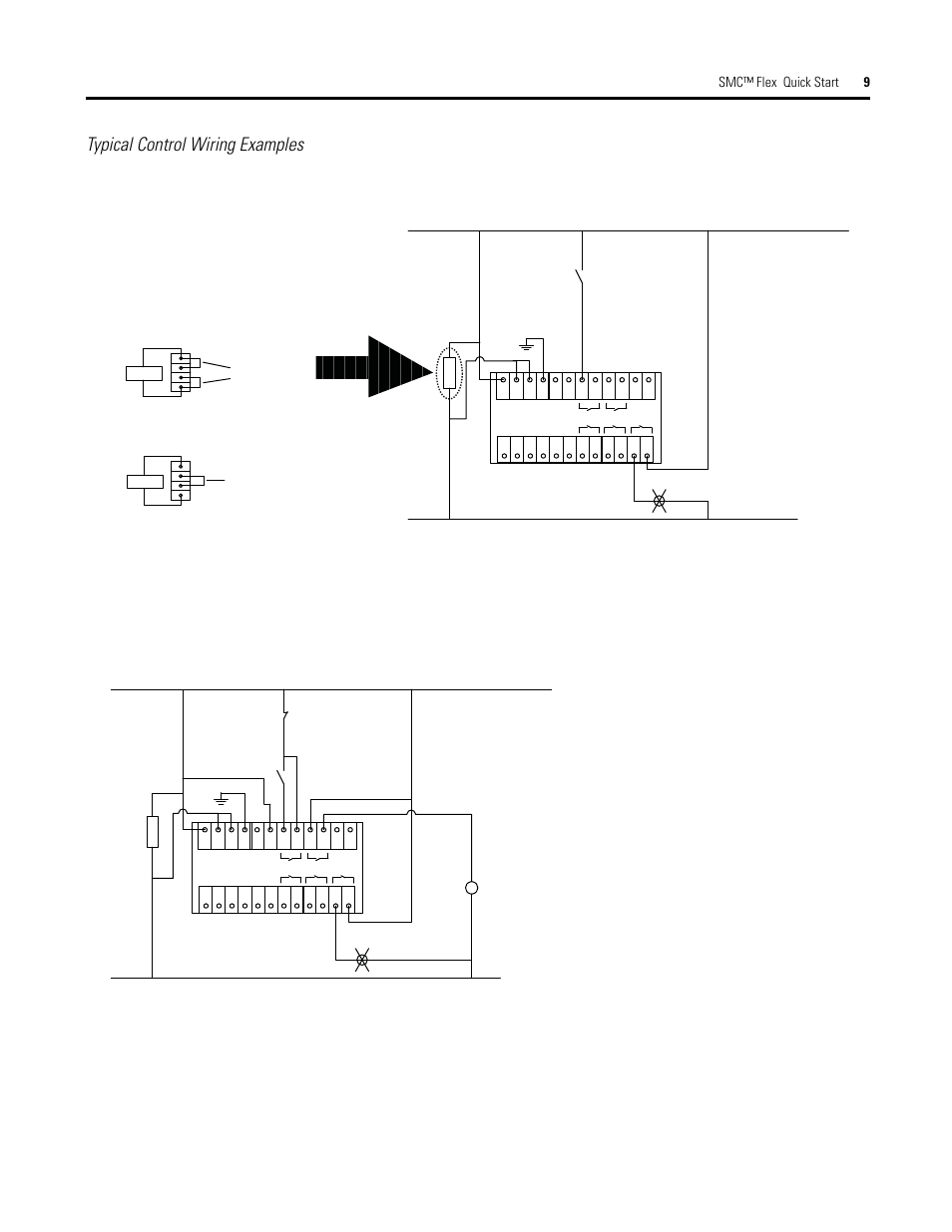 Typical control wiring examples, Smc™ flex quick start 9 | Rockwell Automation 150 SMC Flex Quick Start User Manual | Page 9 / 16
