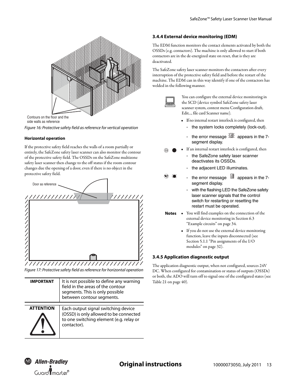 Original instructions | Rockwell Automation 442L SafeZone Singlezone & Multizone Safety Laser Scanner User Manual | Page 15 / 60