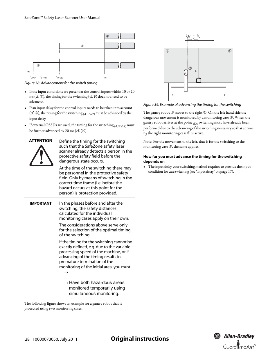Original instructions | Rockwell Automation 442L SafeZone Singlezone & Multizone Safety Laser Scanner User Manual | Page 30 / 60