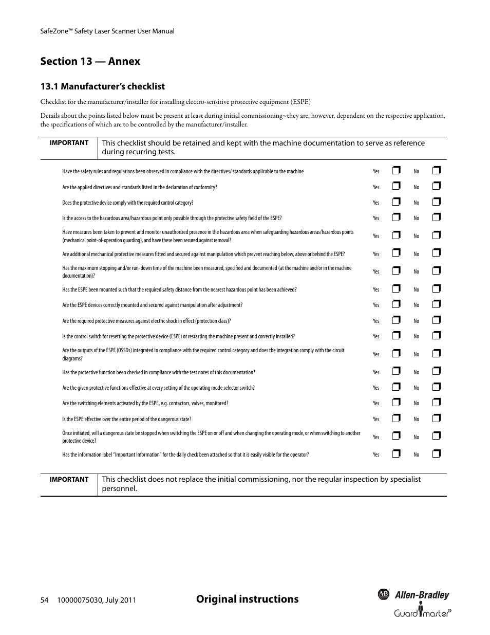 Rockwell Automation 442L SafeZone Singlezone & Multizone Safety Laser Scanner User Manual | Page 56 / 60