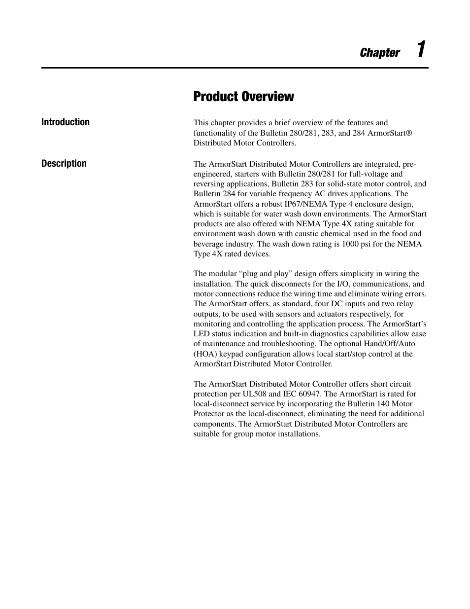 Product overview | Rockwell Automation 284 ArmorStart User Manual User Manual | Page 13 / 480