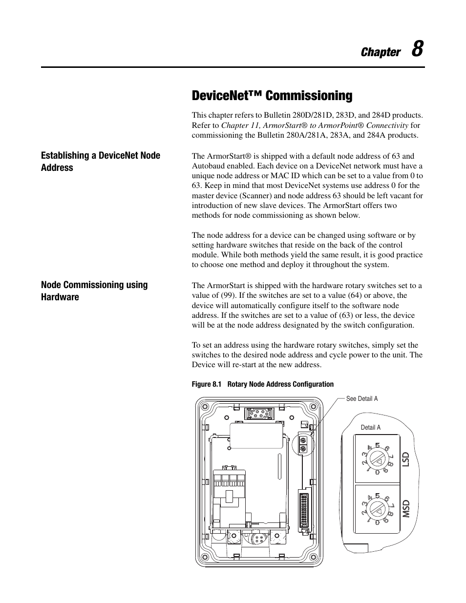 Devicenet™ commissioning, Chapter | Rockwell Automation 284 ArmorStart User Manual User Manual | Page 243 / 480
