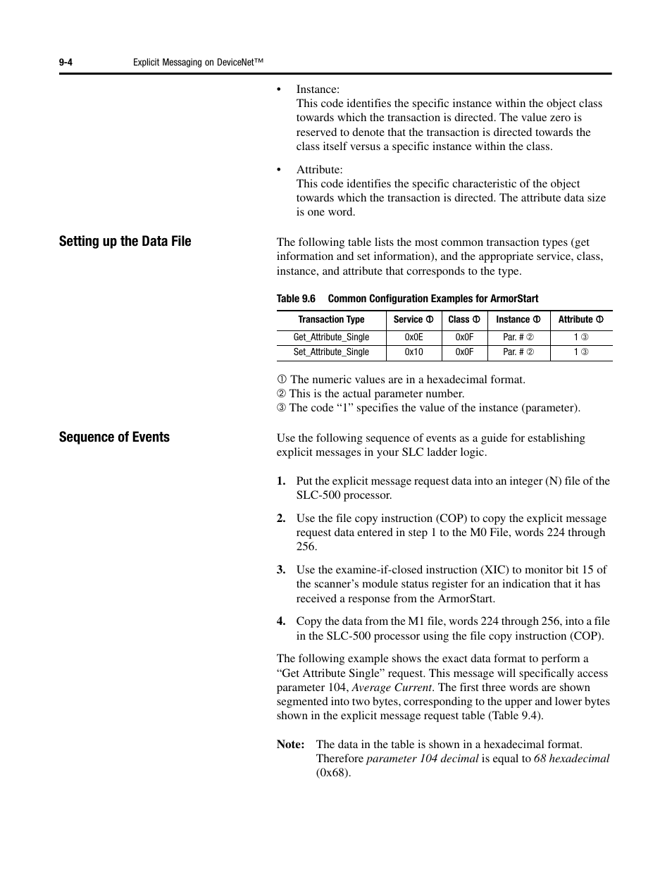 Setting up the data file, Sequence of events | Rockwell Automation 284 ArmorStart User Manual User Manual | Page 256 / 480
