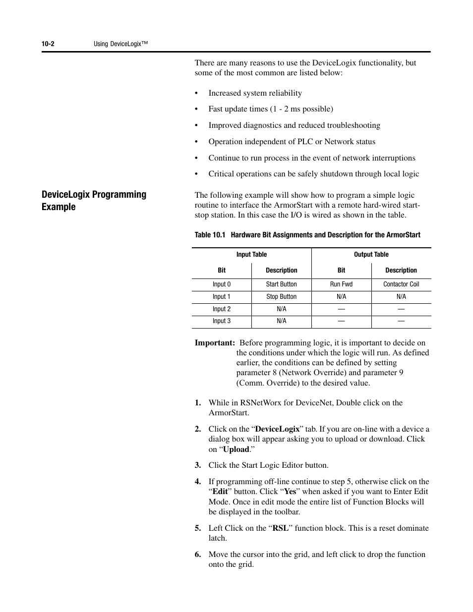 Devicelogix programming example | Rockwell Automation 284 ArmorStart User Manual User Manual | Page 266 / 480
