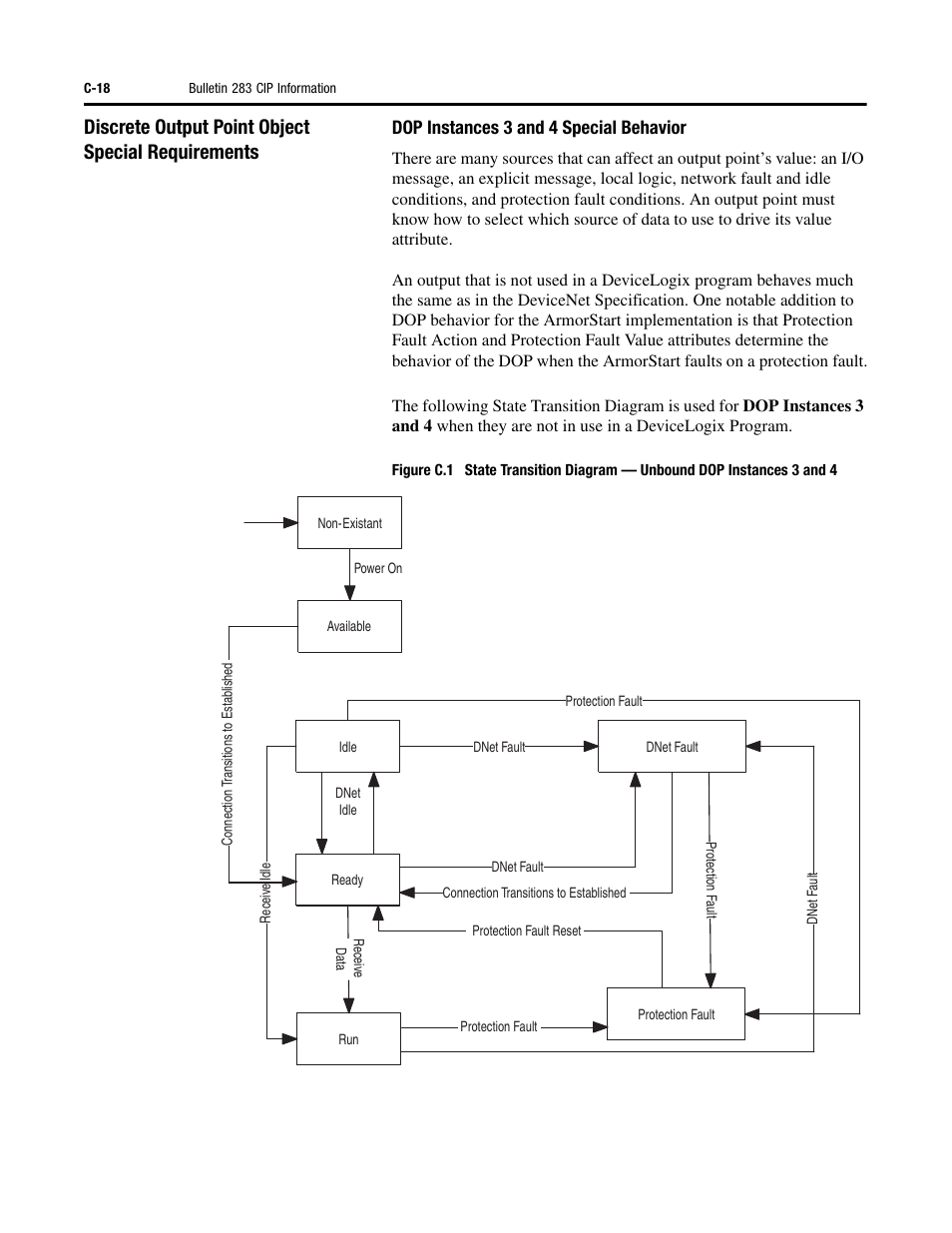 Discrete output point object special requirements, Dop instances 3 and 4 special behavior | Rockwell Automation 284 ArmorStart User Manual User Manual | Page 390 / 480