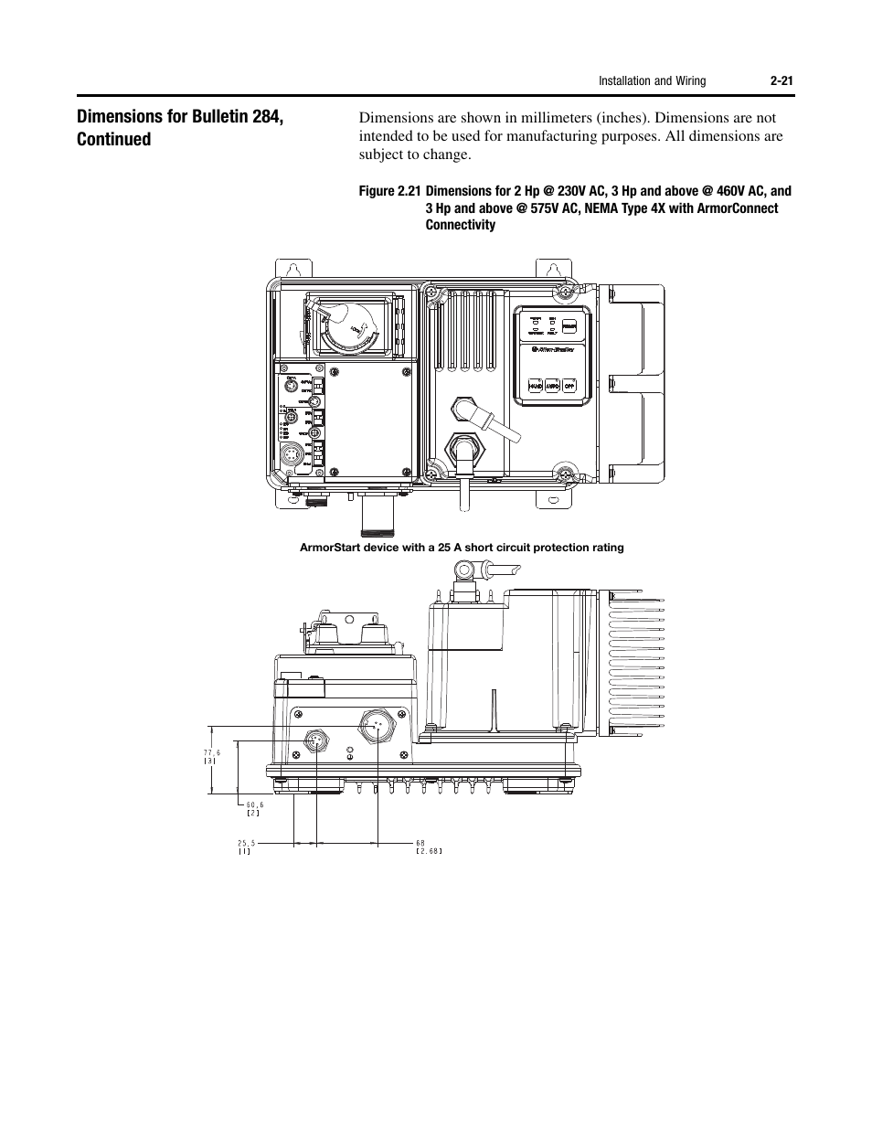 Dimensions for bulletin 284, continued | Rockwell Automation 284 ArmorStart User Manual User Manual | Page 45 / 480
