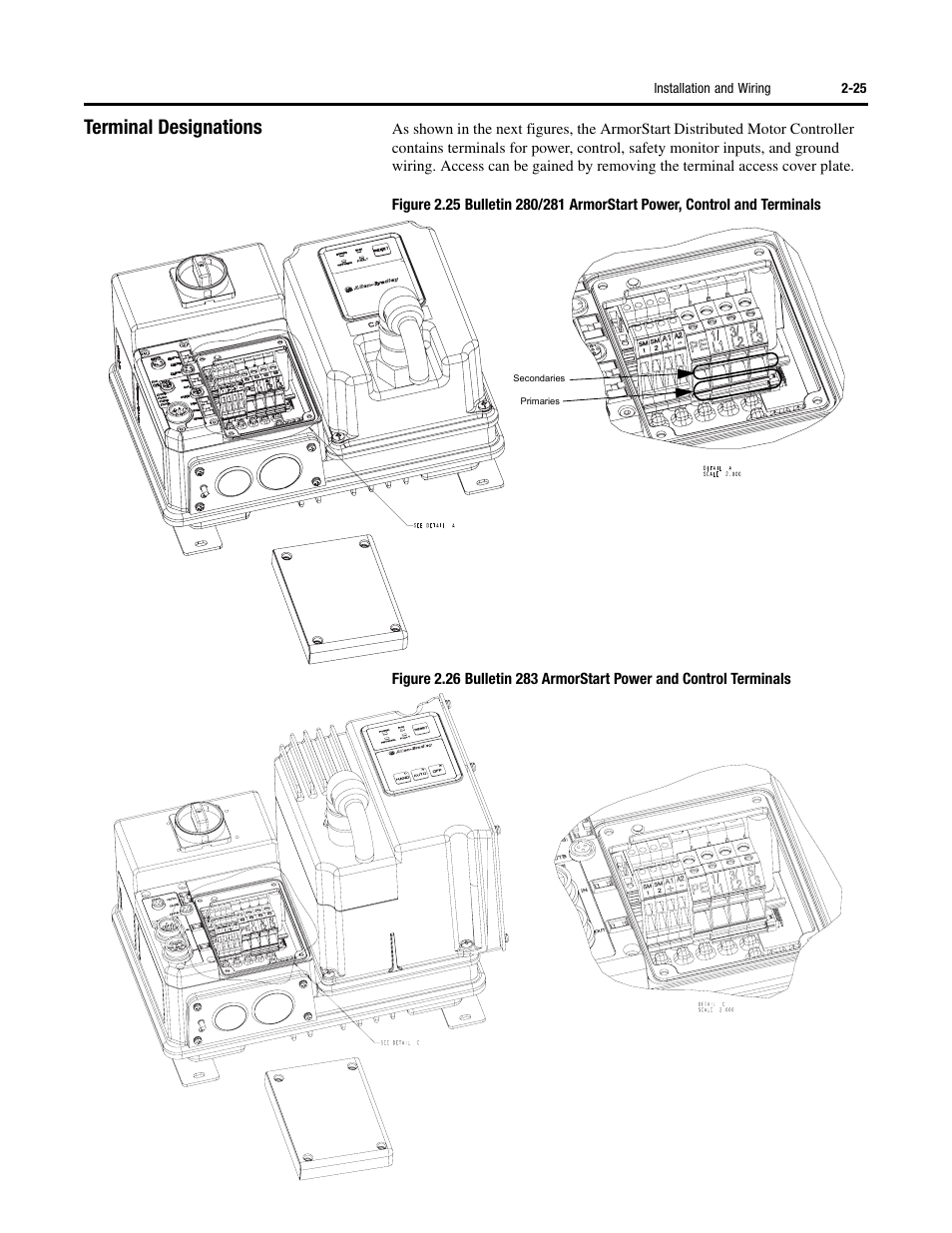 Terminal designations | Rockwell Automation 284 ArmorStart User Manual User Manual | Page 49 / 480