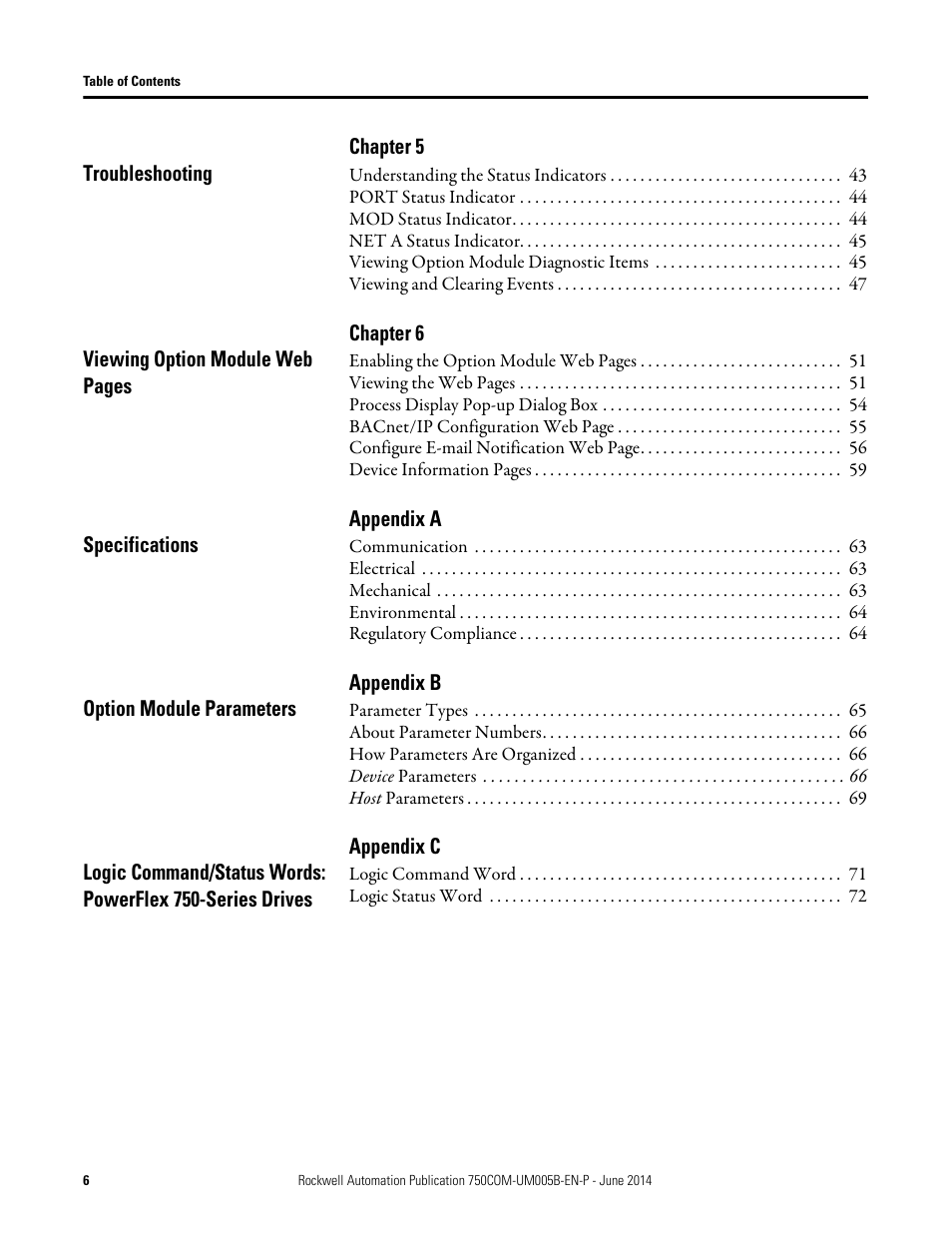 Rockwell Automation 20-750-BNETIP BACnet/IP Option Module User Manual | Page 6 / 88