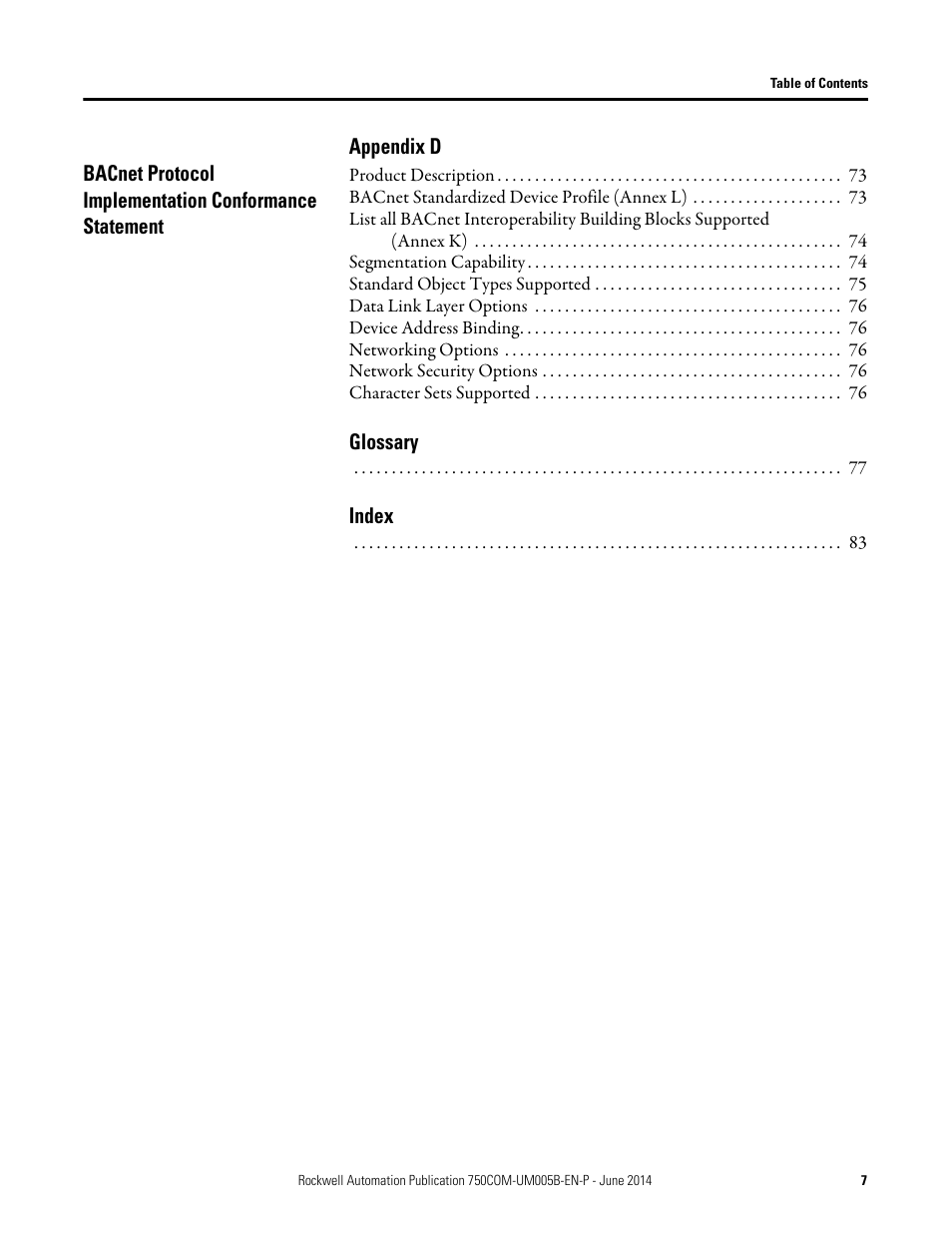 Rockwell Automation 20-750-BNETIP BACnet/IP Option Module User Manual | Page 7 / 88