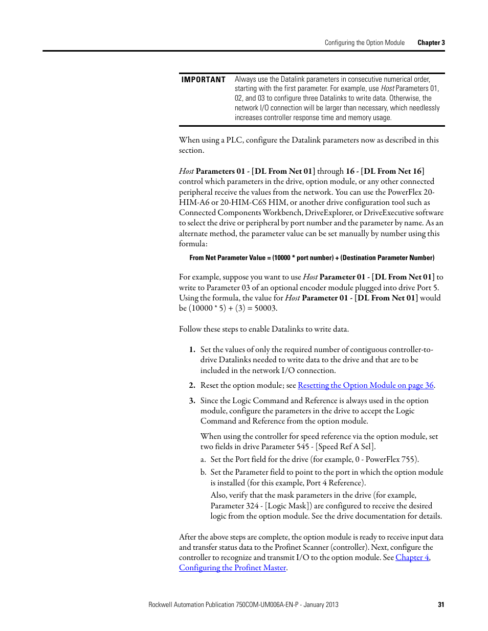 Rockwell Automation 20-750-PNET Profinet Single Port Option Module User Manual | Page 31 / 96