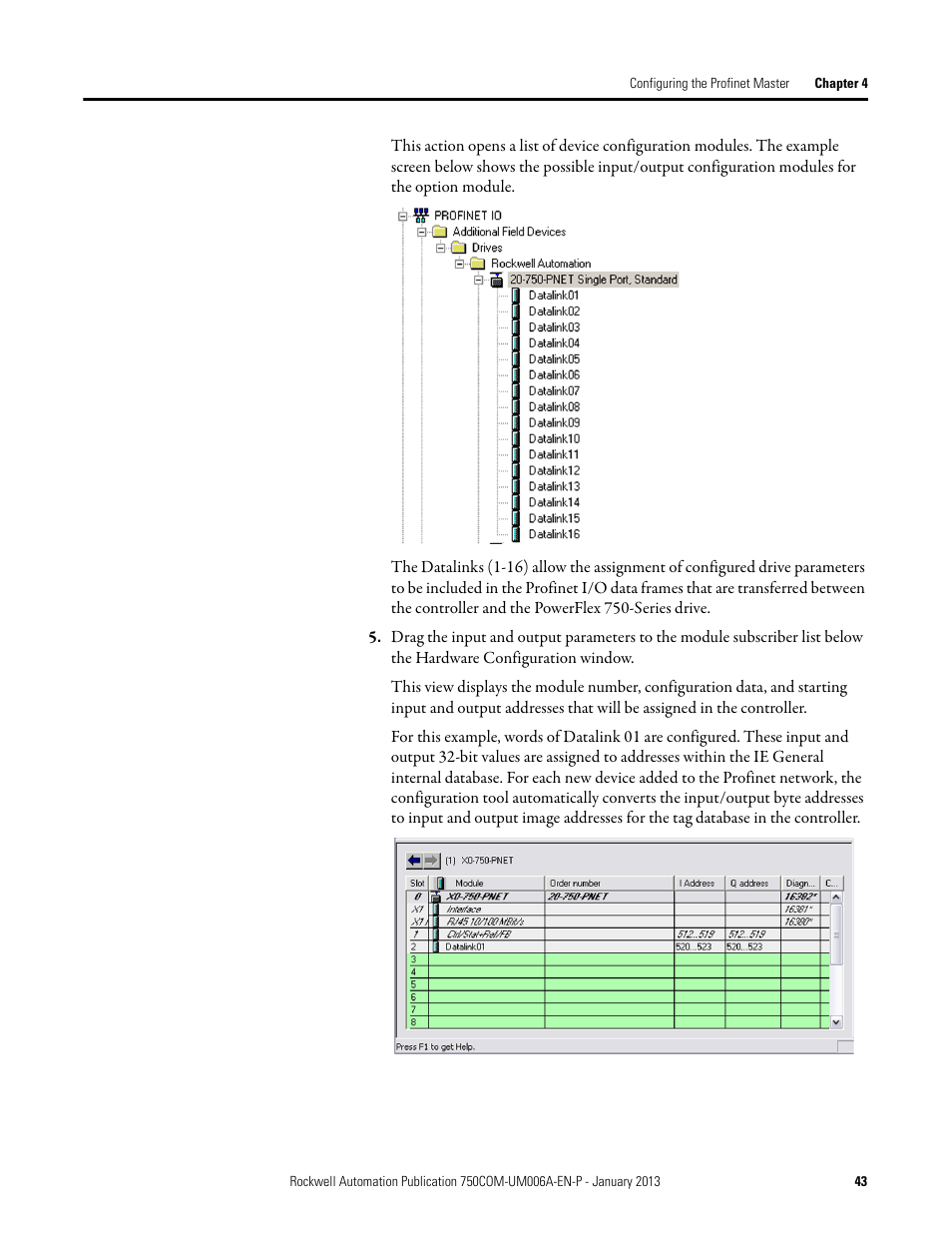 Rockwell Automation 20-750-PNET Profinet Single Port Option Module User Manual | Page 43 / 96