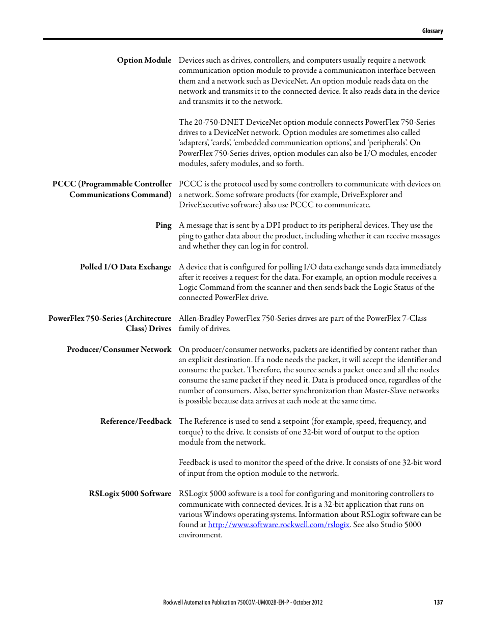 Rockwell Automation 20-750-DNET PowerFlex DeviceNet Option Module User Manual | Page 137 / 144