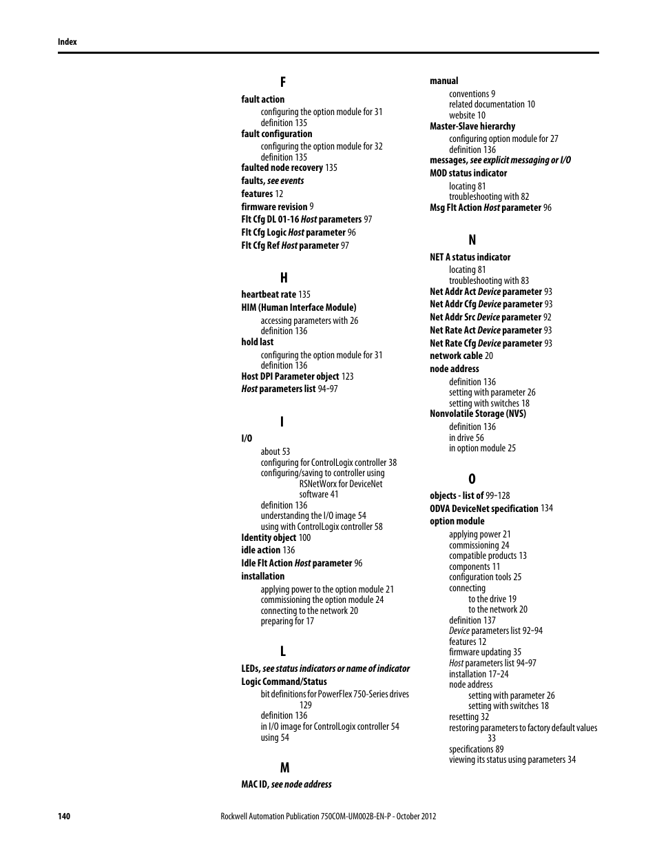 Rockwell Automation 20-750-DNET PowerFlex DeviceNet Option Module User Manual | Page 140 / 144