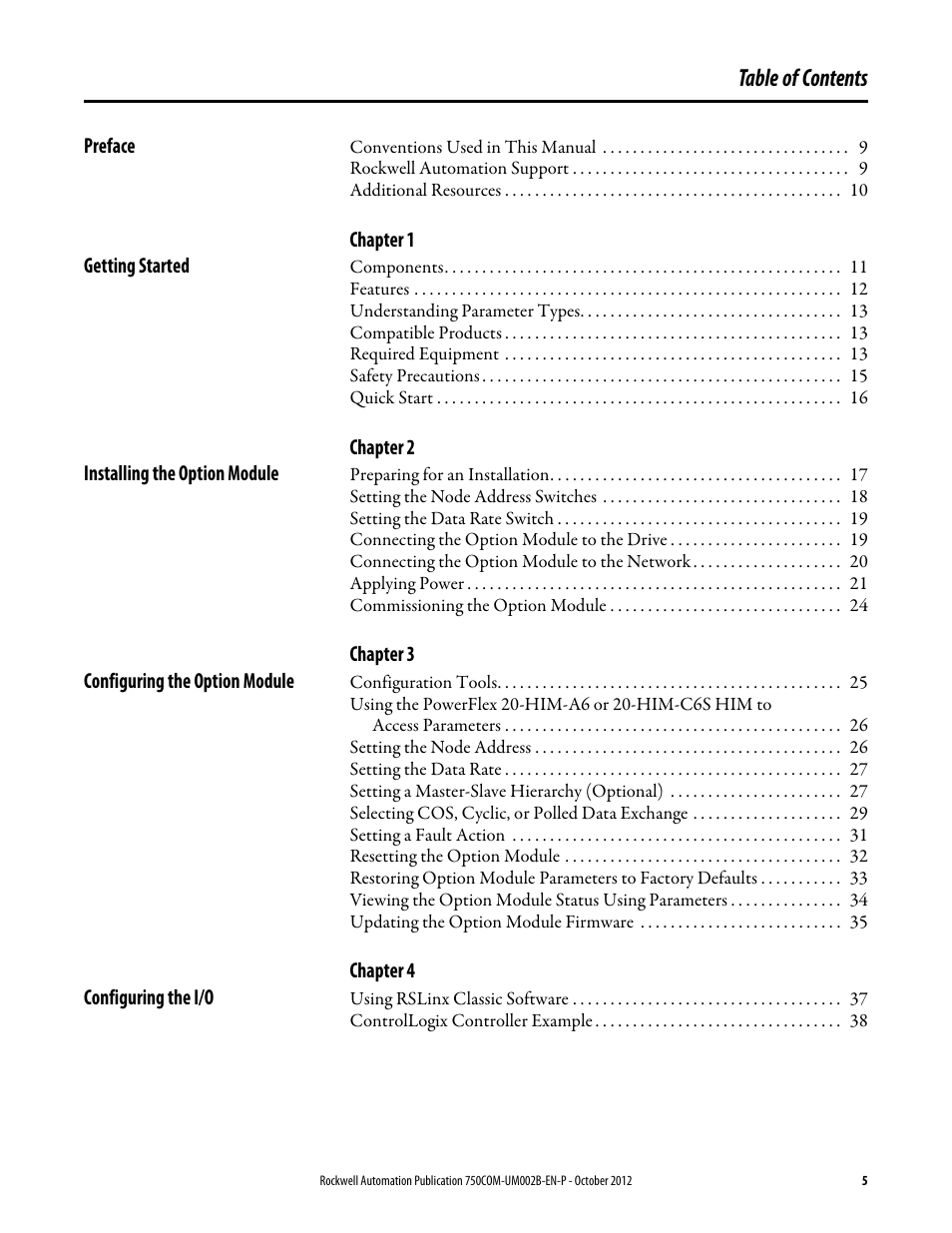 Rockwell Automation 20-750-DNET PowerFlex DeviceNet Option Module User Manual | Page 5 / 144