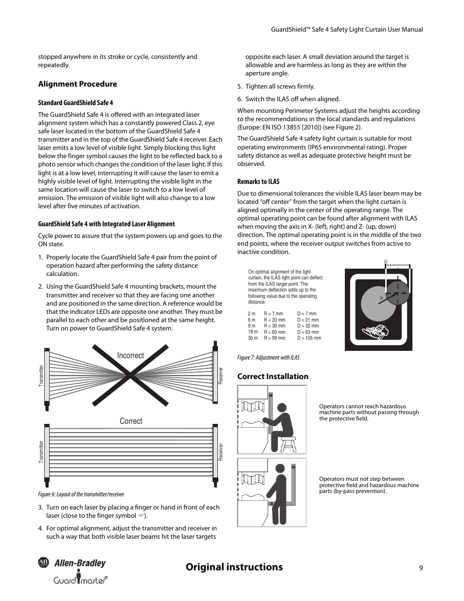 Original instructions | Rockwell Automation 445L GuardShield Safe 4 and Safe 4 PAC Safety Light Curtains User Manual User Manual | Page 11 / 40