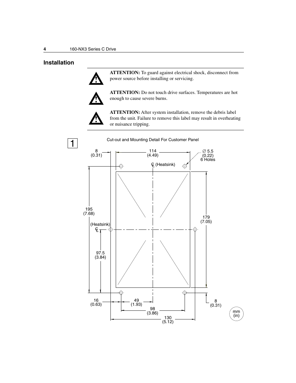 Installation | Rockwell Automation 160 Supplement-160-NX3 Chassis Mount Series C User Manual | Page 8 / 12