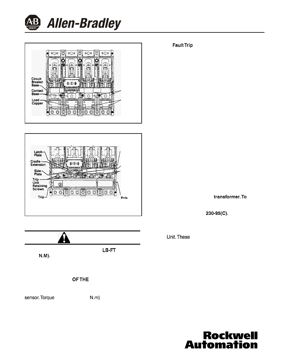 Caution | Rockwell Automation 140U Q, M frame CB Electronic RMS Trip Unit installation and operation User Manual | Page 3 / 14
